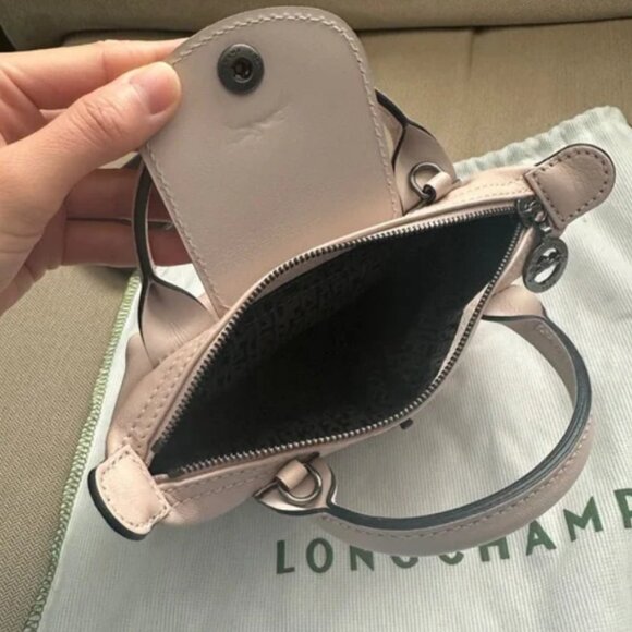 Longchamp Le Pliage Leather Crossbody Tote - Picture 2 of 8